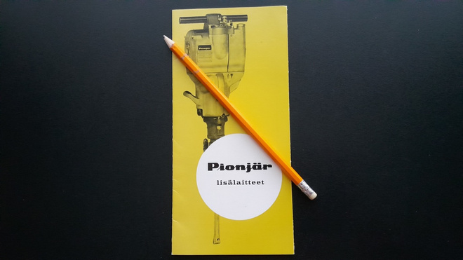 Pionjär Kallioporakone lisälaite esite (1960)