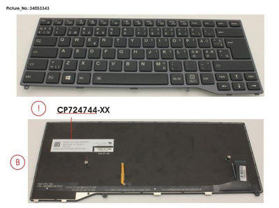 Näppäimistö Fujitsu Lifebook E448 E548 U747 U748