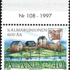 Ål 1997 Kalmarinunioni 2,40 mk välilöpari numero ** LaPe 129 - pikkukuva 1