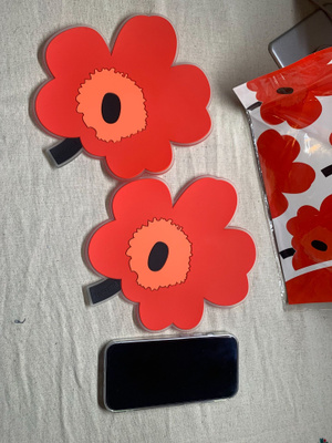 Retro Nordic Floral Heat Pad / Trivet (Brand New, 5€)