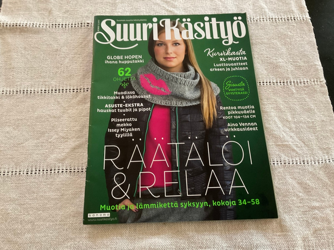 Suuri Käsityö, nro 9/2013, mm. XL vaatteita