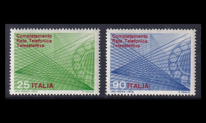 Italia 1323-4 ** Puhelinverkon automatisointi (1970)