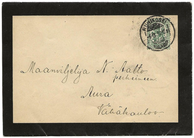 40p vihreä (Riihikoski 1930) lähes loisto, surukuori