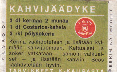 Kahvijäädyke, . Kesko Oy ,        s89