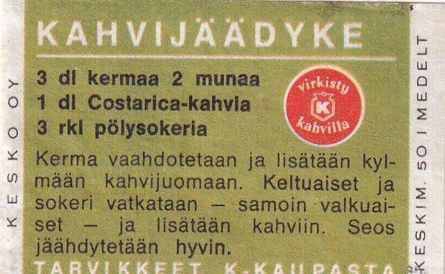 Kahvijäädyke, . Kesko Oy ,        s89