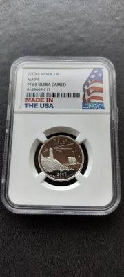 USA 2003-S, State Quarter, Maine, hopeaa, Proof, NGC