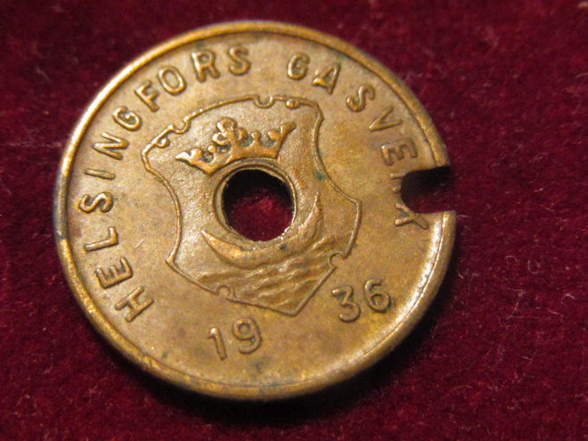 Helsingin kaasulaitos 1936. Kaasupoletti-Gas token