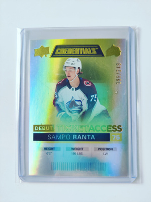 Sampo Ranta 21-22 Credentials Debut Ticket Access /249