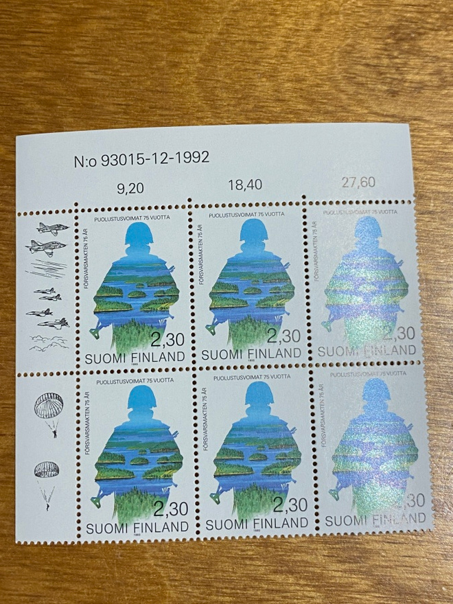 PUOLUSTUSVOIMAT 75 VUOTTA 2,30MK NUMERO KUUSILO**