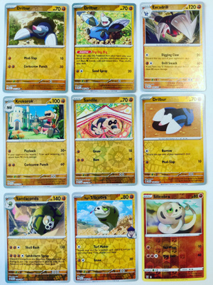 Pokemon Reverse Holo kortteja 9kpl