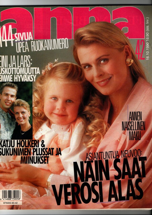 Anna n:o 42 1990 Miss Suomi. Kaisu. Eini & Lars. Tiia. Paula
