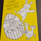 HYVÄÄ PÄÄSIÄISTÄ! GLAD PÅSK! pääsiäiskortti, VÄRITYSKORTTI - pikkukuva 1