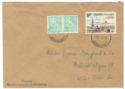 Vaasa/Koivulahti,  v. 1978  firmakuori kotiseutukeräilijälle