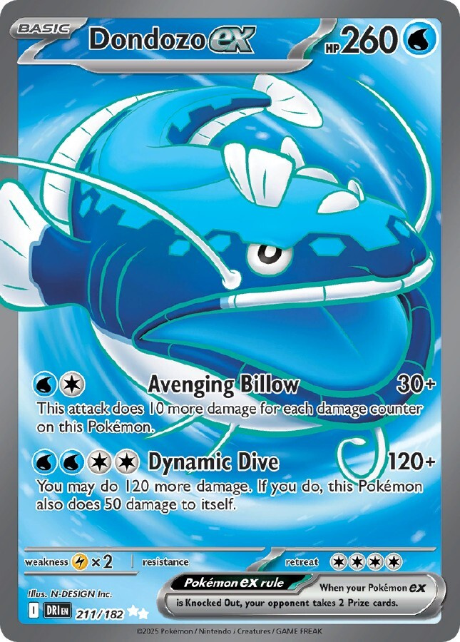 Dondozo ex 211/182 - Destined Rivals - NM/M