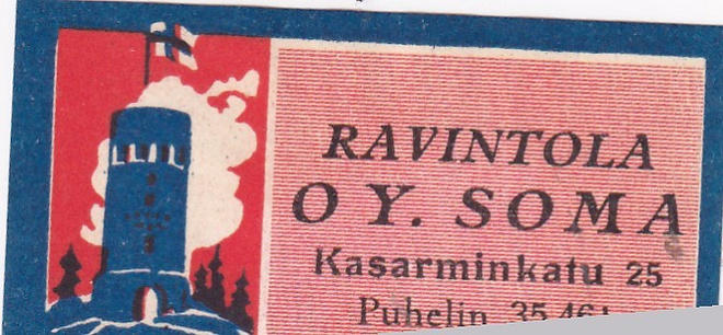 Ravintola Oy. Soma , Kasarminkatu 25  b576