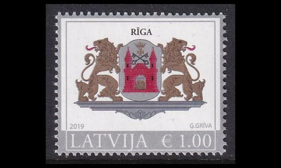 Latvia 935_II ** Käyttösarja vaakuna 1.00 € -19 (2015)