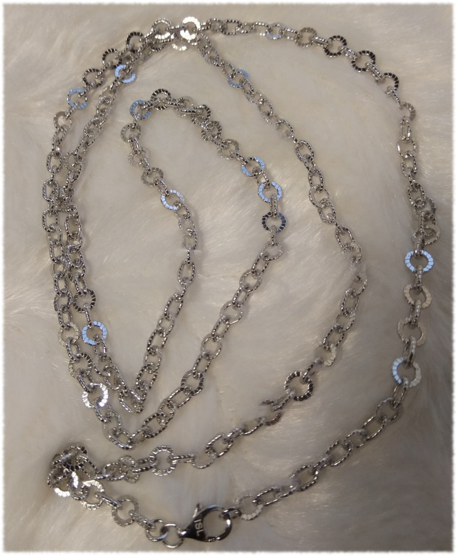 Uusi. Upea 925 hopeinen paksu kuvioketju  70 cm. IceSilver
