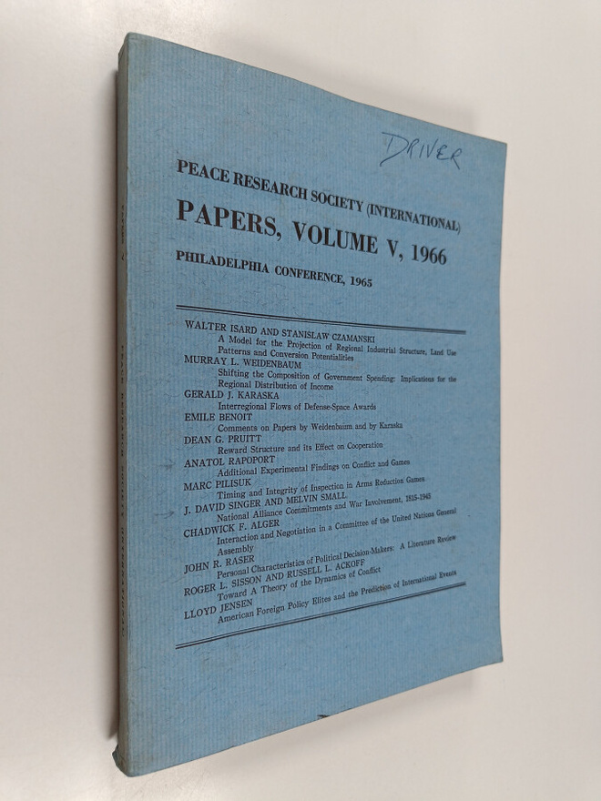 Russell L. Ackoff ym. : Peace research society (internati...