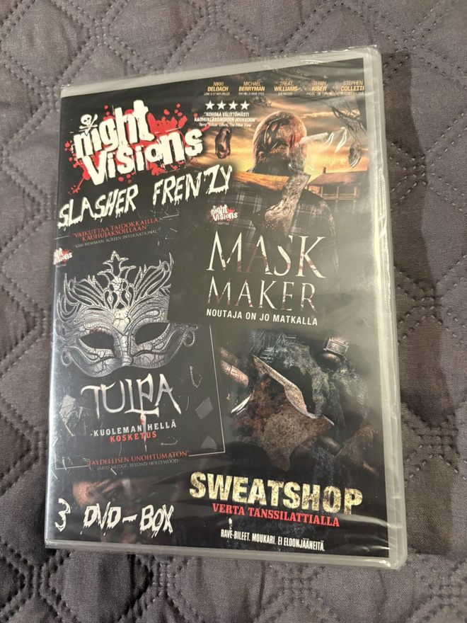 Night Visions Slasher Frenzy 3 x DVD kokoelma *UUSI*