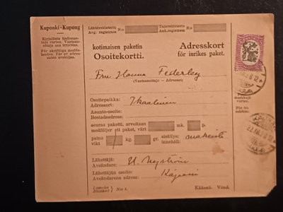 Osoitekortin Kajaani-Ikaalinen