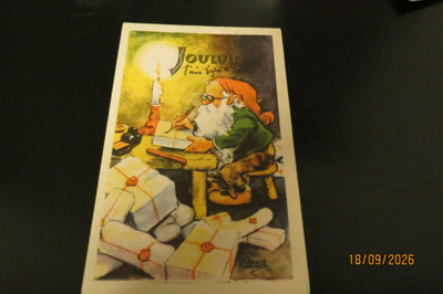 VANHA JOULUKORTTI 1952 KULKENUT