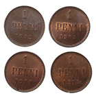 1 Penni 4 kpl. 1902-1912 Hyväkuntoinen erää! - pikkukuva 1