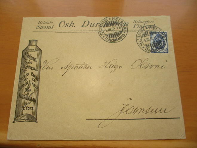 1902 Hki Osk. Durchman mainoskuori