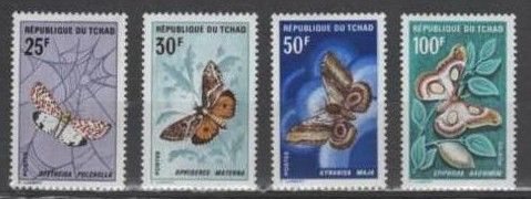 (S0205) CHAD, 1968 (Moths). Mi ## 207-210. MNH**