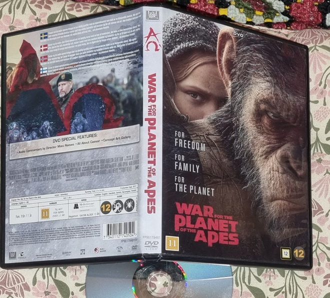 DVD War for the Planet of the Apes FI