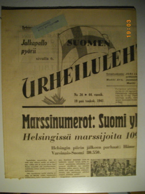 Suomen Urheilulehti Nro 34/1941 (15.3)