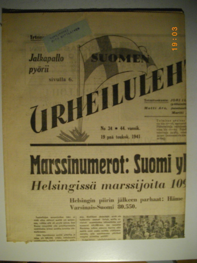 Suomen Urheilulehti Nro 34/1941 (15.3)