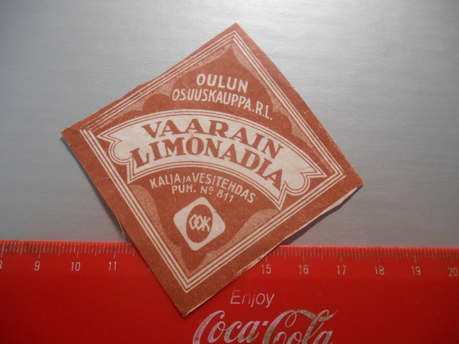 Vaarain Limonadia Oulun Osuuskauppa etiketti
