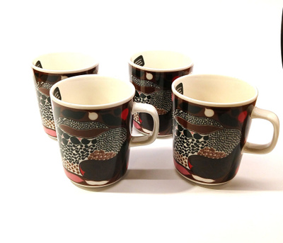 Marimekko Oiva Rusakko mukit 4 kpl, uudet käyttämätön