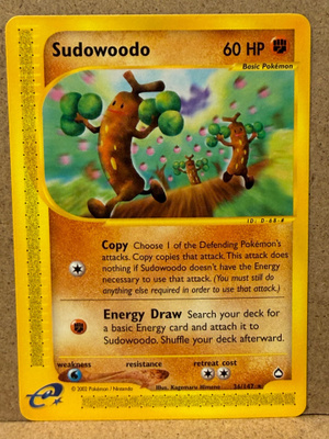 Pokémon Sudowoodo 36/147 – Aquapolis (2003) – Rare Non-Holo