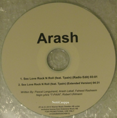 Arash • Sex Love Rock N Roll PROMO CDr-Single