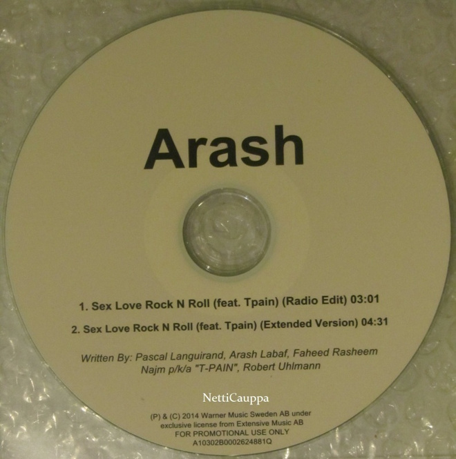 Arash • Sex Love Rock N Roll PROMO CDr-Single