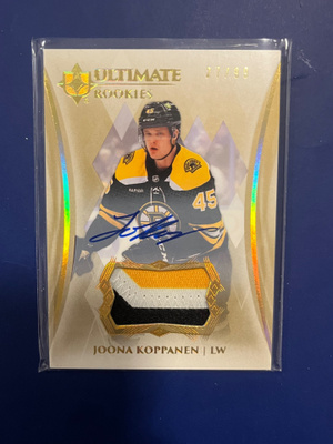 23-24 ultimate rookies 185 Joona Koppanen nimmari patch