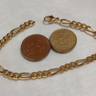 21k kullattu Kanadalainen Solid Figaro Link Chain rannekoru - pikkukuva 1