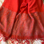 Punainen kuviollinen pashmina hartiahuivi - pikkukuva 5