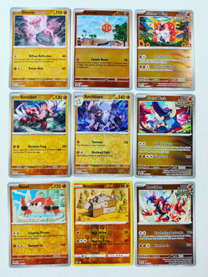 Pokemon Reverse Holo kortteja 9kpl