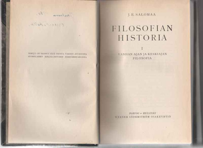Salomaa,J.E.: Filosofian historia 1-2, WSOY 1935-36,jälkisid