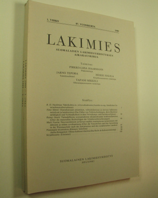 Lakimies, 87. vuosikerta (1989), numerot 1 ja 2 : suomala...