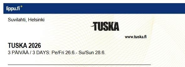 TUSKA 3pv lippu.