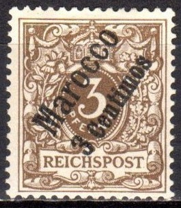(SA0916) GERMAN POST OFFICES IN MOROCCO 1899 (3 C. on 3 Pf.)