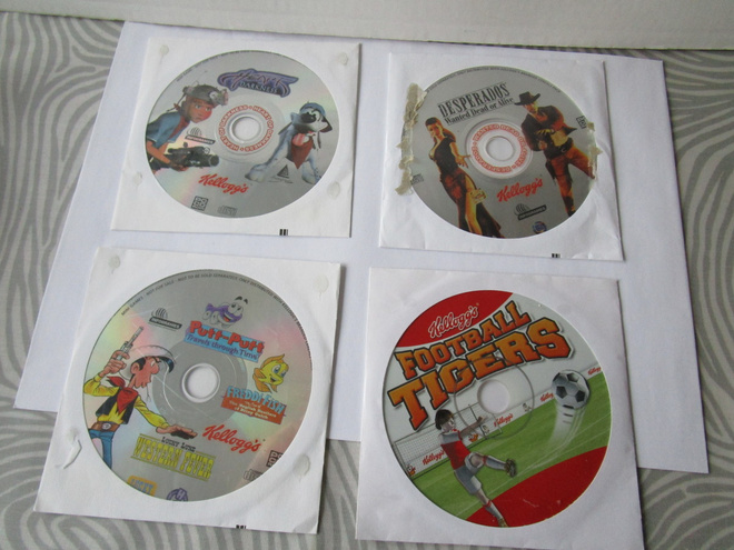 Vintage Kellogg's muropakettien demopelit, 4kpl