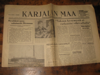 Sanomalehti  Karjalan Maa  22.7.1956