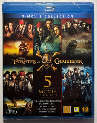 PIRATES OF THE CARIBBEAN - 5 Movie Blu-ray, uusi
