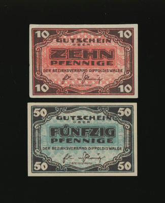 Saksa Notgeld 10, 50 Pfennig, Dippoldiswalde