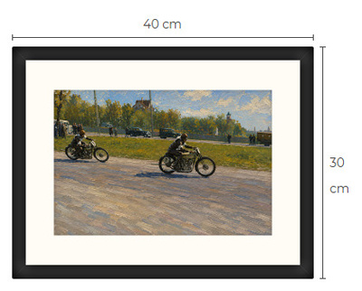 Uusi TT moottoripyörä art print kehystetty 30 cm x 40 cm