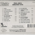 PAUL ANKA GREATEST HITS - pikkukuva 2